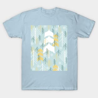 Winter design with trees and snowflakes T-Shirt